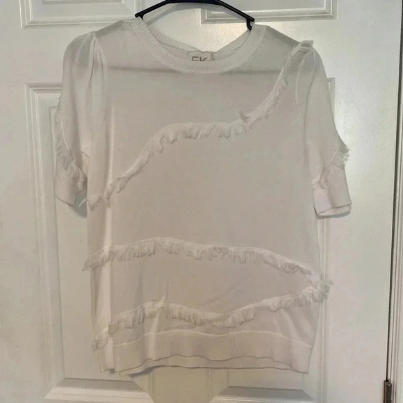 Edinburgh KNITWEAR cotton fringe tee - Picture 2 of 4